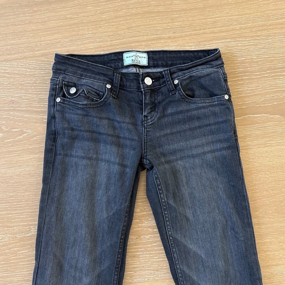 Revice Jeans Lace Up Flares Icon Gibson Size 25 Faded Black - Picture 2 of 6
